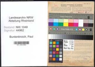 Entnazifizierung Paul Buntenbroich , geb. 29.06.1900 (Kraftfahrzeugmeister)