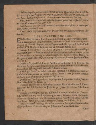 Libri Calvinianorum.