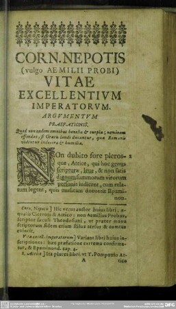 Argumentum Praefationis