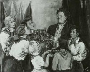 Pioniere begrüßen Rosa Thälmann