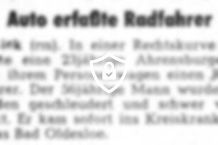 Auto erfaßte Radfahrer