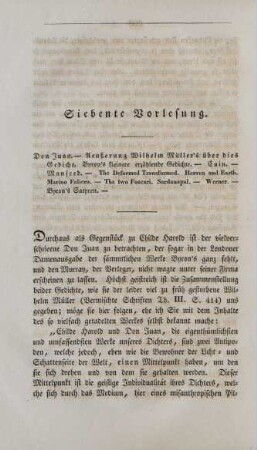 Siebente Vorlesung.