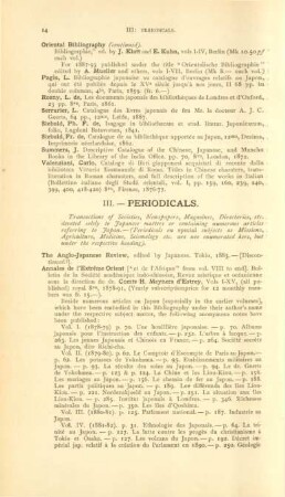 III. Periodicals