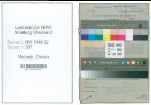 Entnazifizierung Christa Miebach , geb. 17.05.1902 (Angestellte)
