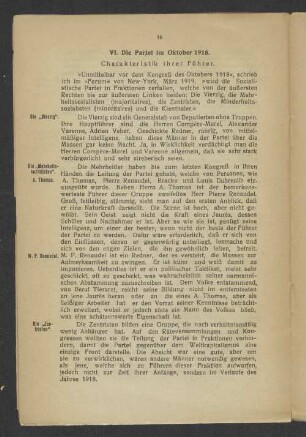 VI. Die Partei um Oktober 1918