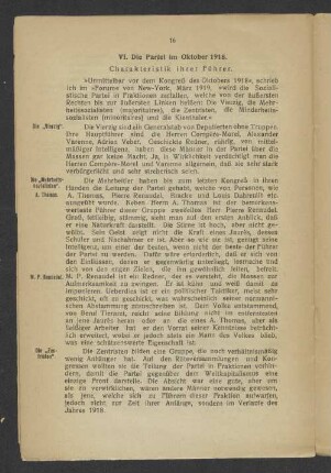 VI. Die Partei um Oktober 1918