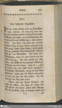 XXV. Der bestrafte Eigensinn