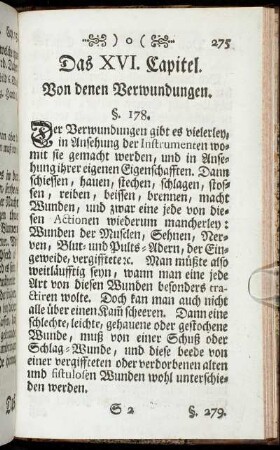 Das XVI. Capitel. Von denen Verwundungen.