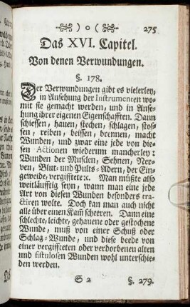 Das XVI. Capitel. Von denen Verwundungen.