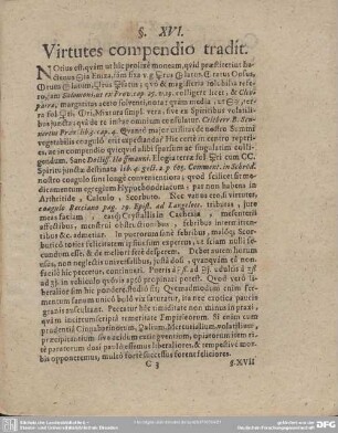 §. XVI. Virtutes compendio tradit.