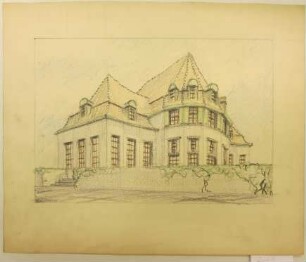 [Stattliches Wohnhaus mit Umfassungsmauer]