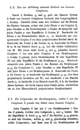 § 2. Das zur Abbildung dienende Gebüsch von linearen Complexen.