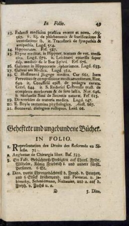 Geheftete und ungebundene Bücher.