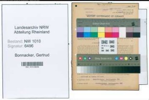 Entnazifizierung Gertrud Bonnacker , geb. 01.05.1893 ()