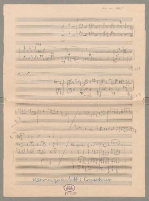 Quartets, vla, vlc, cl, pf, a-Moll, Excerpts - BSB Mus.ms. 17029 : Klavierquartett: Correcturen
