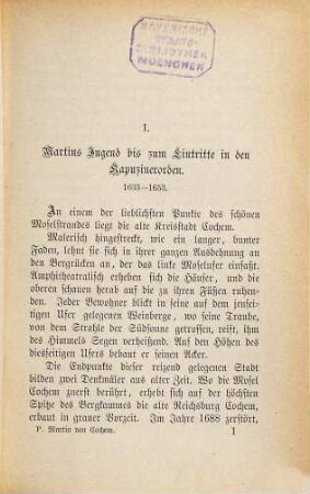 P. Martin von Cochem : sein Leben, sein Wirken, seine Zeit