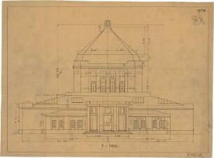 Pfann, Paul; Nürnberg; Landesausstellung 1906, Kunstausstellungsgebäude - Hauptfassade Ost (Ansicht)