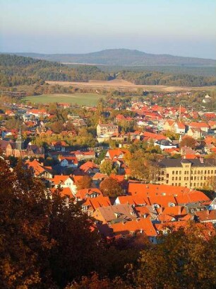 Blankenburg - Stadtübersicht : Blick vom Schlossberg auf Blankenburg. Aufgenommen im Harz am 23. Oktober 2011