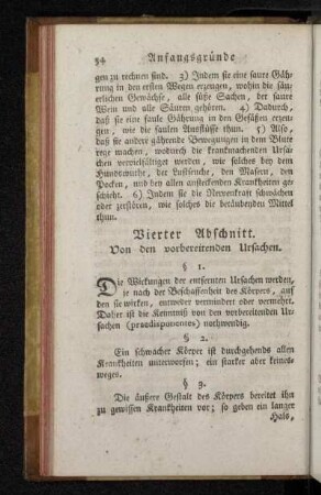 Vierter Abschnitt. Von den vorbereitenden Ursachen.