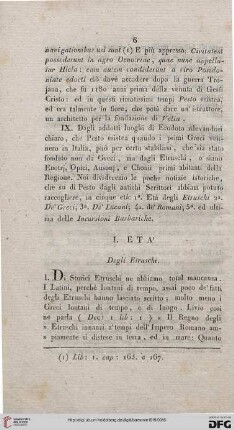 I: Età degli Etruschi