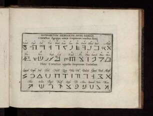 Alphabetvm Hebraicvm Ante Esdram. Cornelius Agrippa vocat scripturam transitus fluu¨y