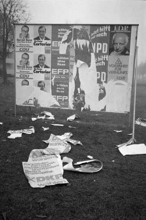 Plakatwerbung für die Bundestagswahl am 19. November 1972