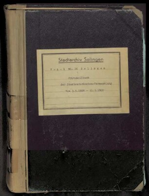 Solingen: Stadtverordnetenversammlung 1928-1930