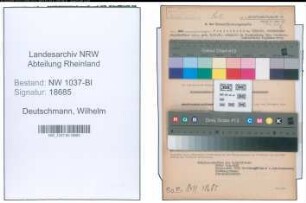 Entnazifizierung Wilhelm Deutschmann , geb. 02.11.1876 (Bahnschaffner)