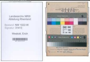 Entnazifizierung Erich Weskott , geb. 12.05.1909 ()