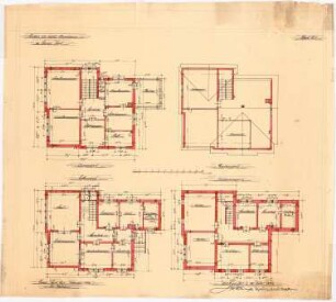 St. Marien, Herne-Baukau Erweiterung und Neubau von Kaplanei und Schwesternhaus: Grundrisse der Kaplanei (?) 1:100