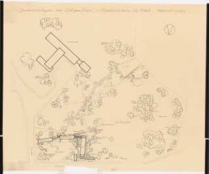 Grünanlage am Ledigen- und Schwesternheim, Marl: Lageplan mit Gartenplan 1:500