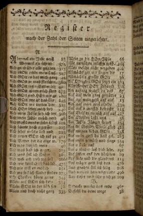 Register nach der Zahl der Seiten eingerichtet.