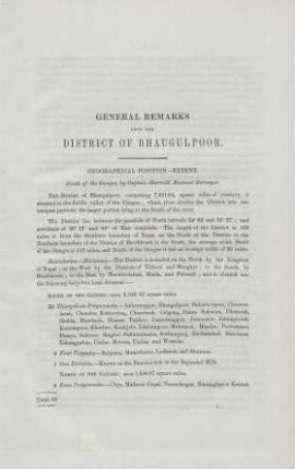 General remarks upon the district of Bhaugulpoor