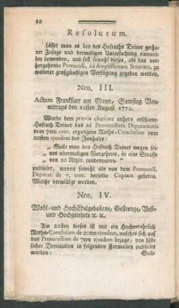 Nro. IV. Wohl- und HochEdelgebohrne, Gestrenge, Vest-und Hochgelehrte [et]c. [et]c.