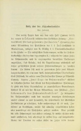 I.8. Notiz über den Fichtenborkenkäfer
