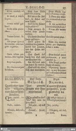 Dialogus quintus. Quaestiones quatuor vulgares, cum suis responsionibus