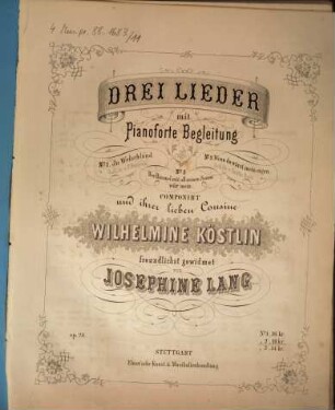 Drei Lieder mit Pianoforte-Begleitung