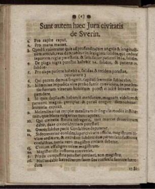 Sunt autem hæc Jura civitatis de Sverin.
