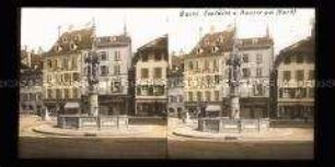 Brunnen und Geschäftshäuser am Fischmarktplatz, Basel