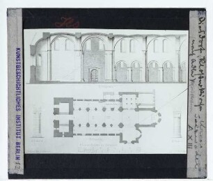 Diesdorf, Kirche des ehem. Augustinerchorfrauenstifts : Längenschnitt und Grundriss