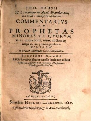 Commentarius in Prophetas minores