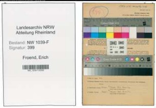 Entnazifizierung Erich Froend , geb. 30.08.1905 (Buerovorsteher)