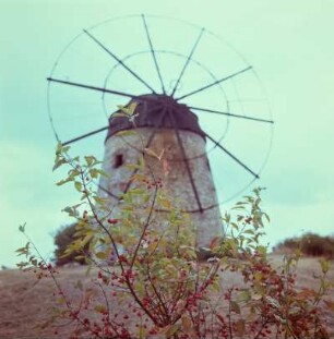 Windmühle aus einer Untersicht
