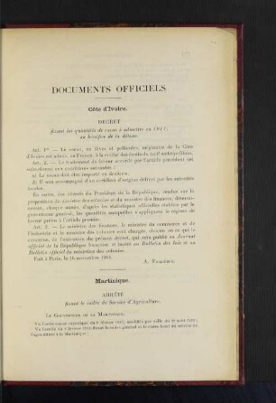 Documents Officiels.
