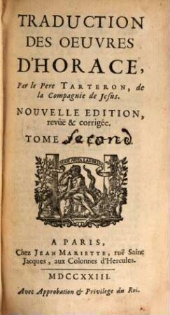 Traduction des oeuvres d'Horace, 2 (1723)