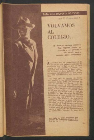 Volvamos al colegio ... : Para una historia de espías