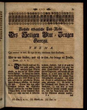 83-99, Sechste erbauliche Lob-Rede Des heiligen Blut-Zeugen Georgii.