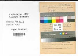 Entnazifizierung Bernhard Illiges , geb. 11.02.1902 (Lehrer)