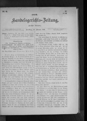 No 6. 1879. Handelsgerichts-Zeitung.