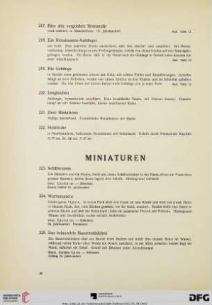 Miniaturen (Nr. 223-233)